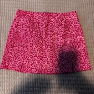 NWOT Floral Pink Mini Skirt